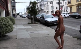 Busty Latina With A Fabulous Booty Walks Naked Around Town 