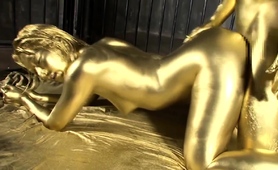 Lovely Japanese Teen Gets Painted In Gold And Fucked Hard