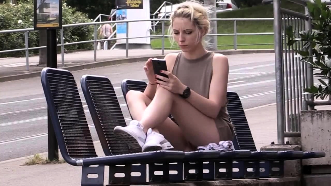 Pretty Blonde Teen Exposes Her Tight Slit In A Public Place Video at Porn  Lib