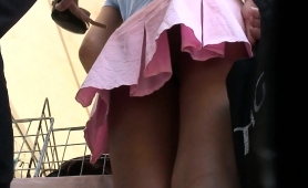 Desirable Amateur Girl With Fabulous Legs Upskirt Outside