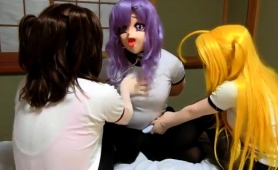 Masked Japanese Babes Play Out Their Funny Lesbian Fantasy