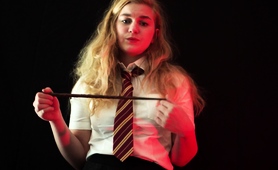 Naughty Blonde Schoolgirl In Uniform Exposes Her Big Boobs