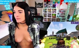 Naughty Gamer Girl Showing Off Lovely Tits On Webcam